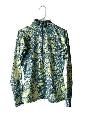 Nike Pro Lime and Teal Abstract Zip Pullover
